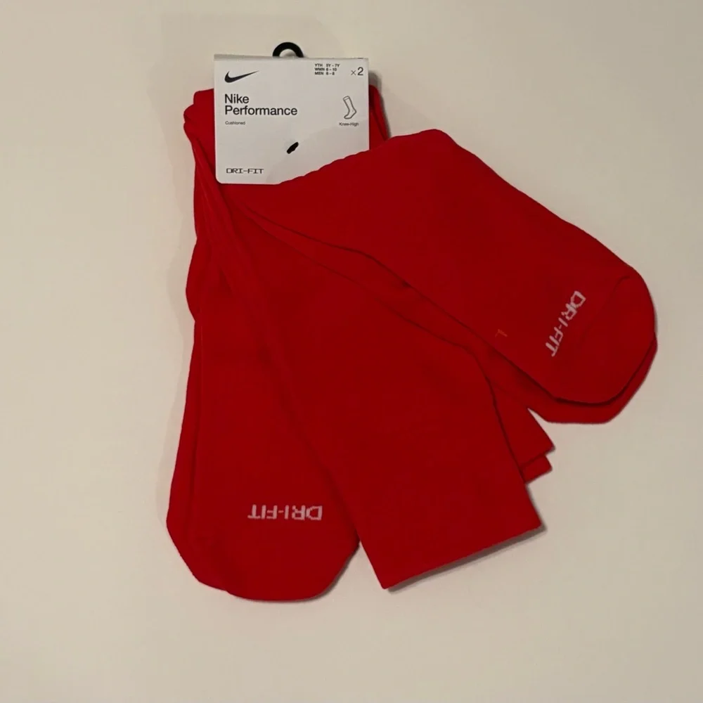 Nike Dri-fit Over The Calf Knee High Athletic Socks Red football soccer baseball